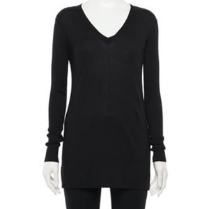 ⭐️⭐️SALE- 2 for $20⭐️⭐️ NWT Apt. 9 Black V-Neck Rib Tunic Sweater Size S